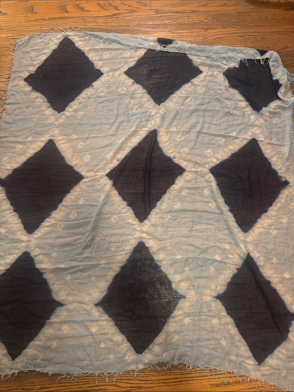 Light Blue and Navy Diamond Scarf